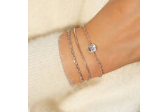  Lady Cozy - Gliederarmbänder - Silber / Rhodiniert - 18,5cm